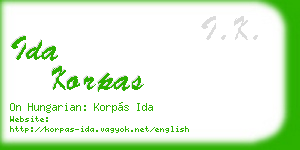 ida korpas business card